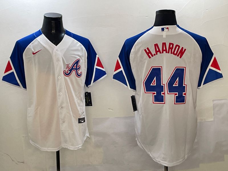 Men Atlanta Braves #44 H.Aaron White City Edition 2025 Nike MLB Jersey style 1->atlanta braves->MLB Jersey